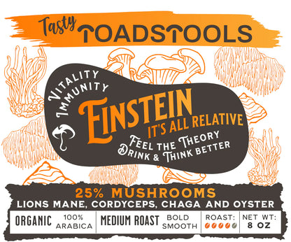 Tasty Toadstools Organic Mushroom Coffee Blends – Lion’s Mane, Cordyceps & Oyster Mushroom Coffee